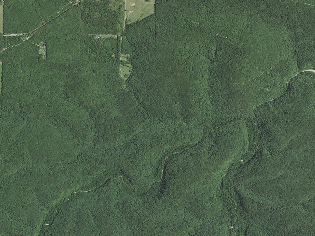 Aerial image of Big Piney trail primitive