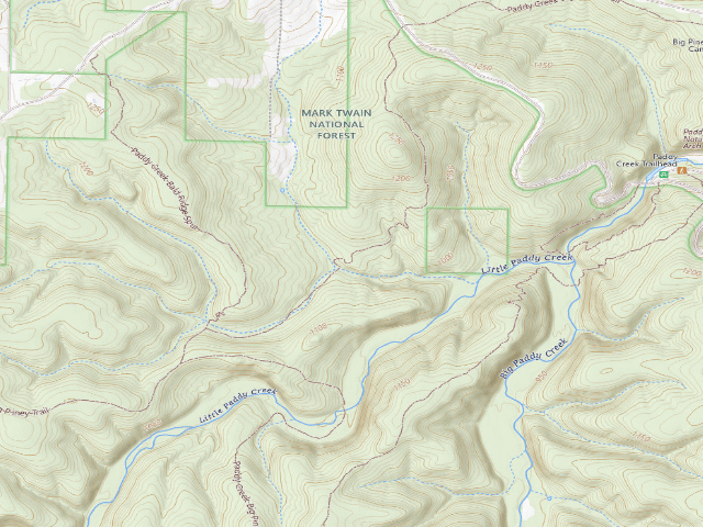 USGS topographic map of Big Piney trail primitive