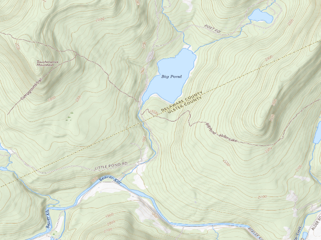 USGS topographic map of Big Pond Campsite 1 (Group Site) [DEC #16744] (Delaware Wild Forest)