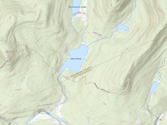 USGS topographic map of Big Pond Campsite 10 [DEC #16746] (Delaware Wild Forest)