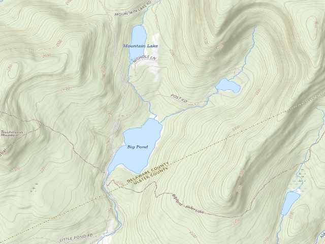USGS topographic map of Big Pond Campsite 11 [DEC #16696] (Delaware Wild Forest)