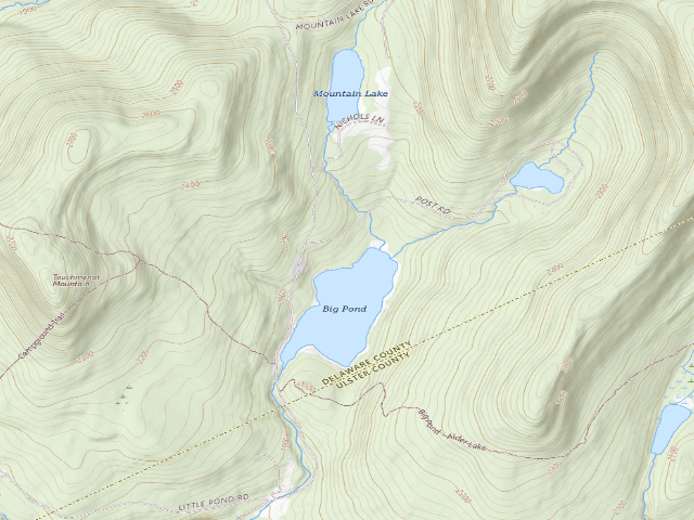 USGS topographic map of Big Pond Campsite 12 [DEC #16695] (Delaware Wild Forest)