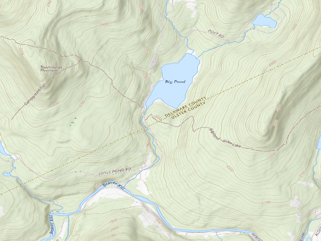 USGS topographic map of Big Pond Campsite 2 [DEC #16718] (Delaware Wild Forest)