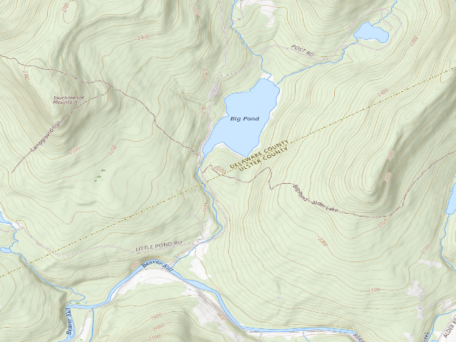 USGS topographic map of Big Pond Campsite 3 [DEC #16717] (Delaware Wild Forest)