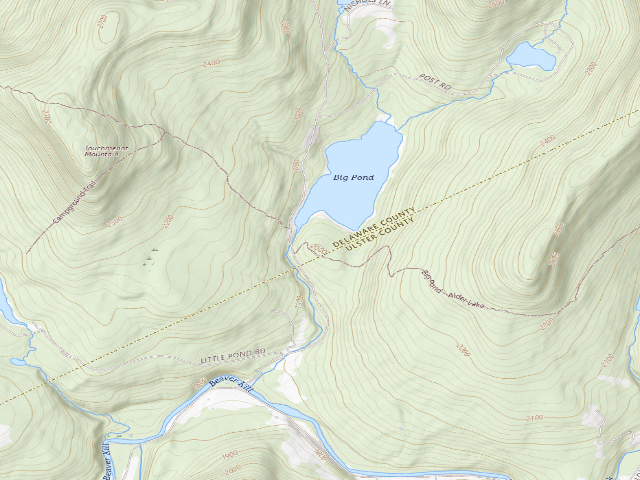 USGS topographic map of Big Pond Campsite 4 [DEC #16715] (Delaware Wild Forest)