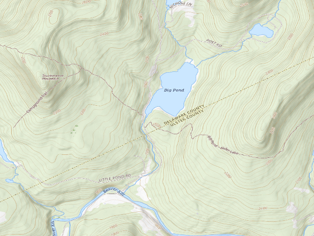 USGS topographic map of Big Pond Campsite 5 (Accessible) [DEC #16699] (Delaware Wild Forest)