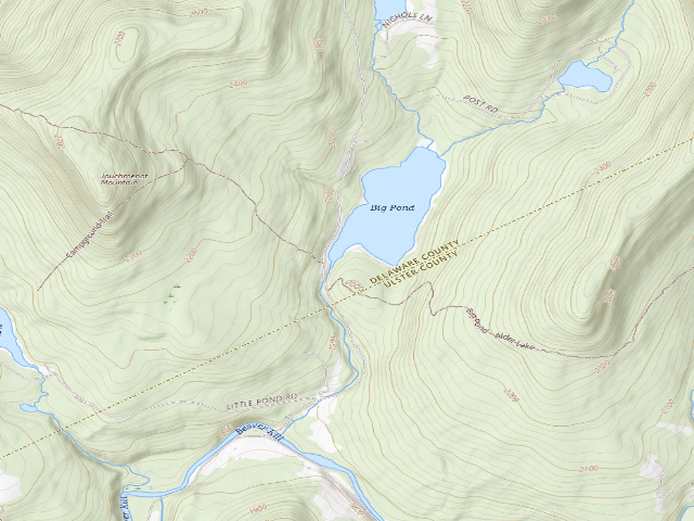 USGS topographic map of Big Pond Campsite 6 [DEC #16697] (Delaware Wild Forest)