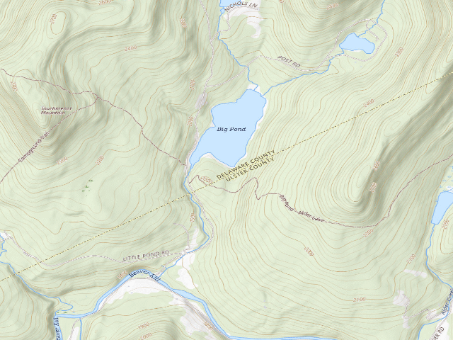 USGS topographic map of Big Pond Campsite 8 [DEC #16743] (Delaware Wild Forest)