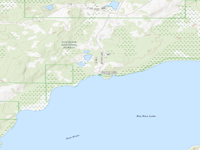 USGS topographic map of Big Rice Lake Campsites (3)