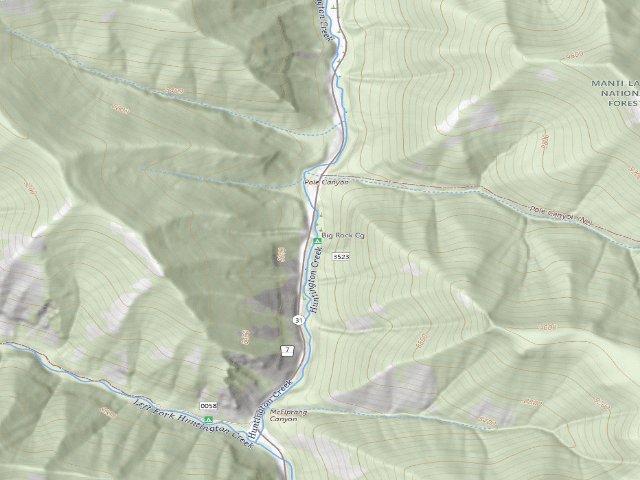 USGS topographic map of Big Rock Group Campground