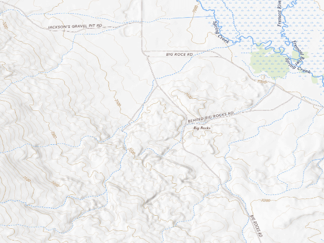 USGS topographic map of Big Rocks Special Recreation Management Area