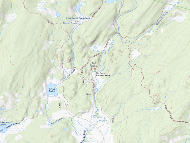 USGS topographic map of Big Sandy Campground