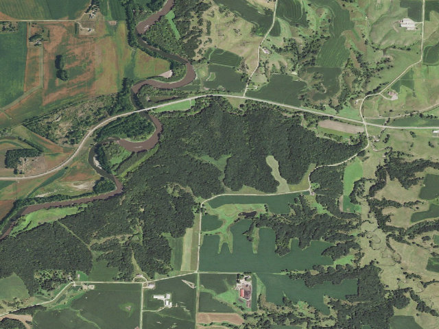 Aerial image of Big Sioux River WMA