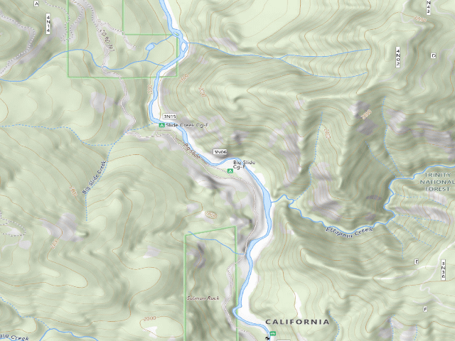 USGS topographic map of Big Slide Campground