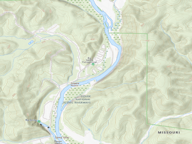 USGS topographic map of Big Spring Campground