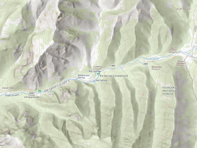 USGS topographic map of Big Springs Campground