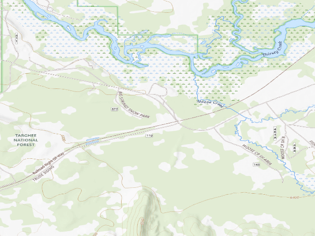 USGS topographic map of Big Springs Warming Hut