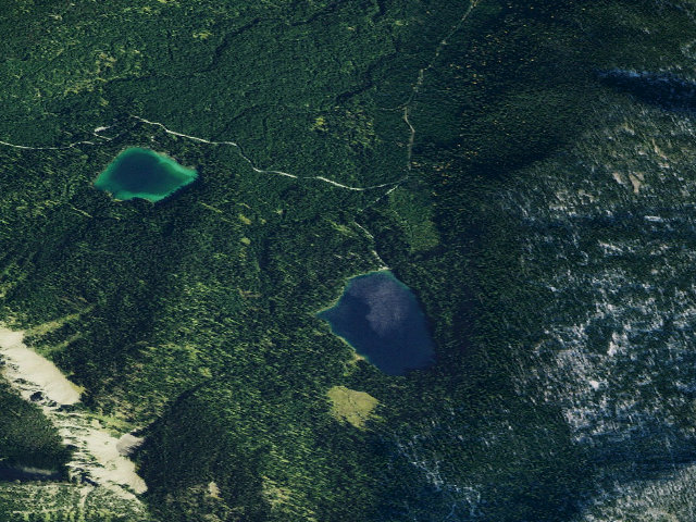 Aerial image of Big Therriault Lake Campground