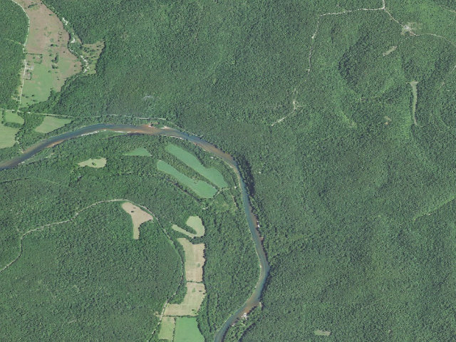 Aerial image of Big Tree Campground