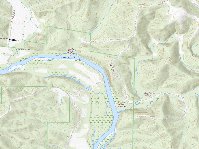 USGS topographic map of Big Tree Campground