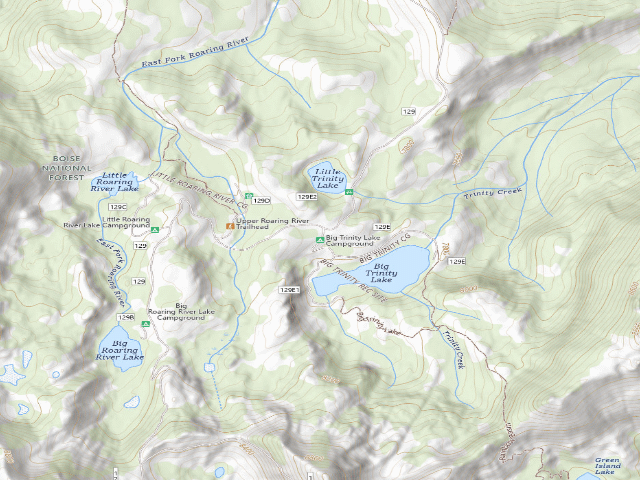 USGS topographic map of Big Trinity Lake Campground