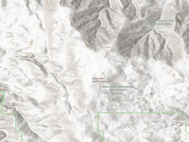 USGS topographic map of Bighorn Mountain Wilderness