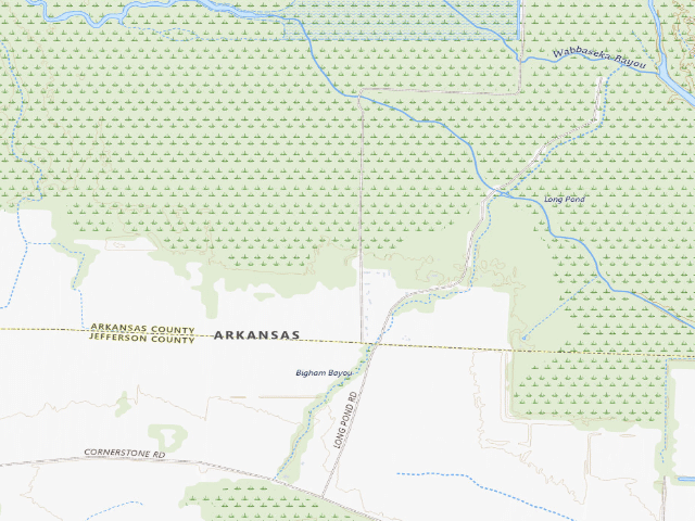 USGS topographic map of Bill Bridgeforth Long Pond Access Camping Area