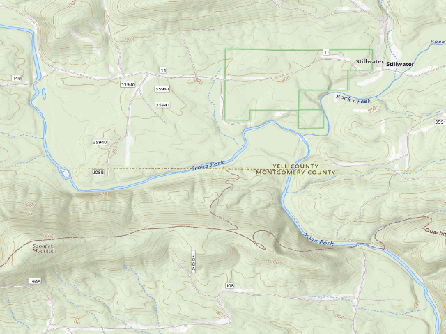 USGS topographic map of Bill Potter Trail Shelter