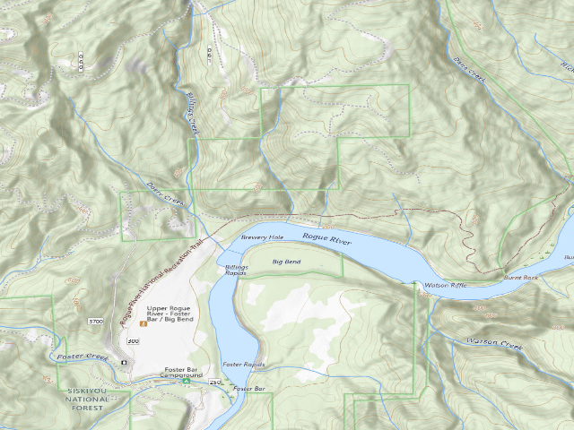 USGS topographic map of Billings Creek
