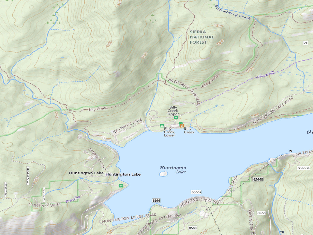 USGS topographic map of Billy Creek, Upper