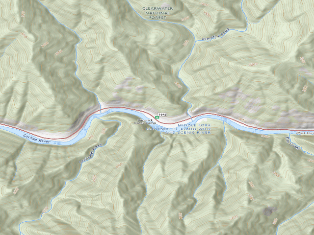 USGS topographic map of Bimerick Creek Camp