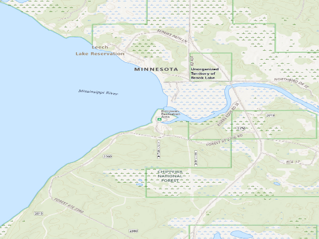 USGS topographic map of Bimijiwan Recreation Area