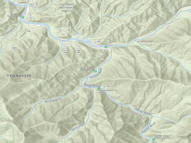 USGS topographic map of Birch Branch Campground