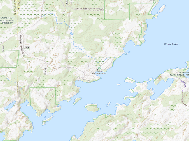 USGS topographic map of Birch Lake Campgound