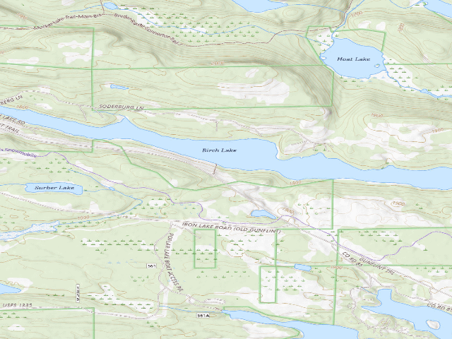 USGS topographic map of Birch Lake Site 1