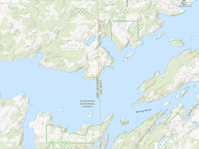 USGS topographic map of Birch Lake Site 6