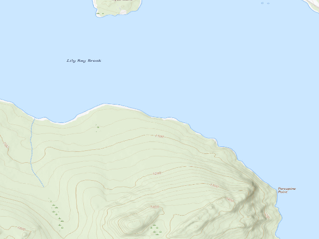 USGS topographic map of Birch Path (Moosehead Lake Shoreline Public Land)