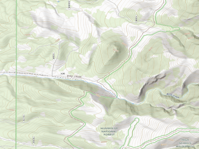 USGS topographic map of Bird Creek Campground
