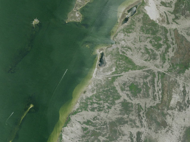 Aerial image of Bird Island Basin Campground