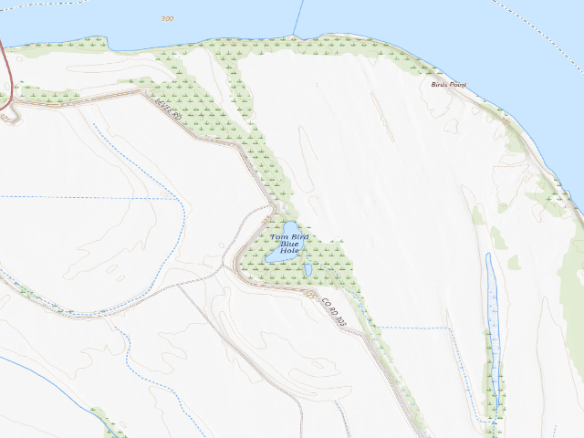 USGS topographic map of Bird's Blue Hole