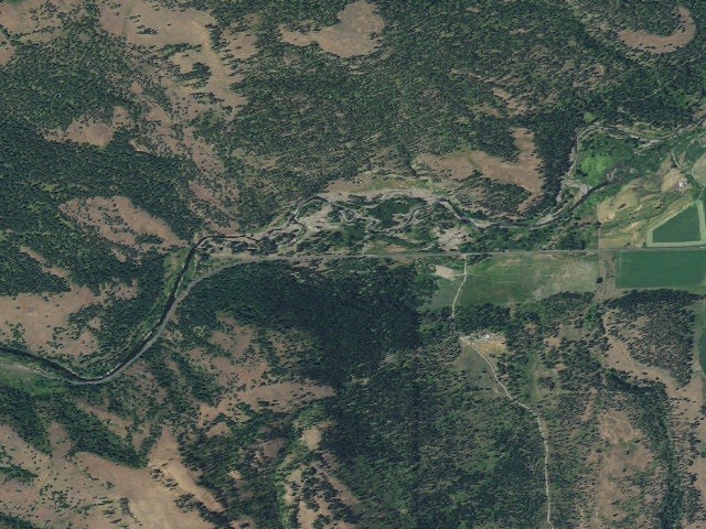 Aerial image of Bird Track Springs Campground