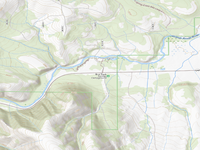USGS topographic map of Bird Track Springs Campground