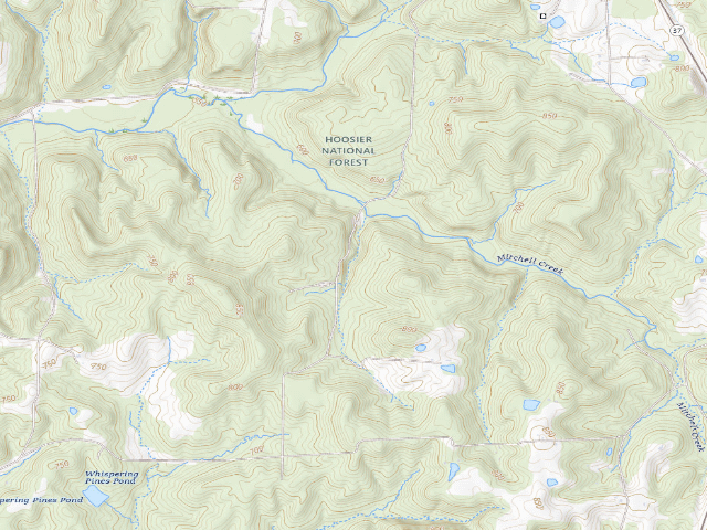 USGS topographic map of Birdseye Roadside Dispersed Campsite 3 (Hoosier NF)