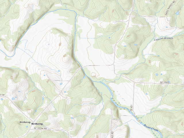 USGS topographic map of Birdsong Conservation Area