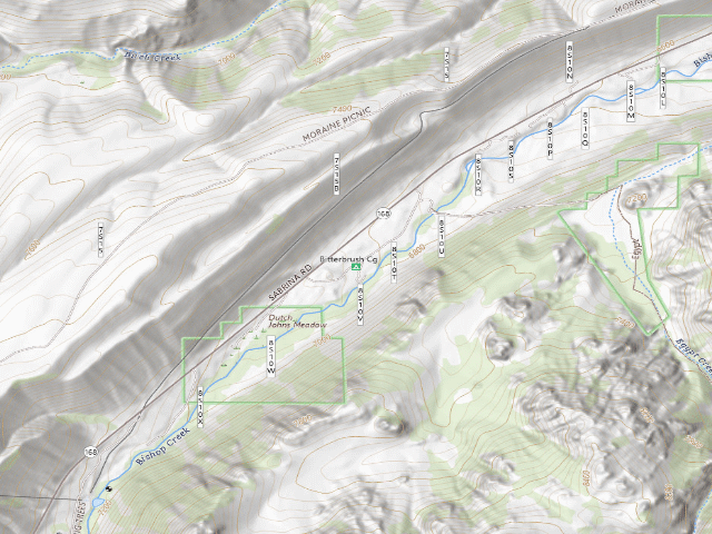 USGS topographic map of Bitterbrush Cg