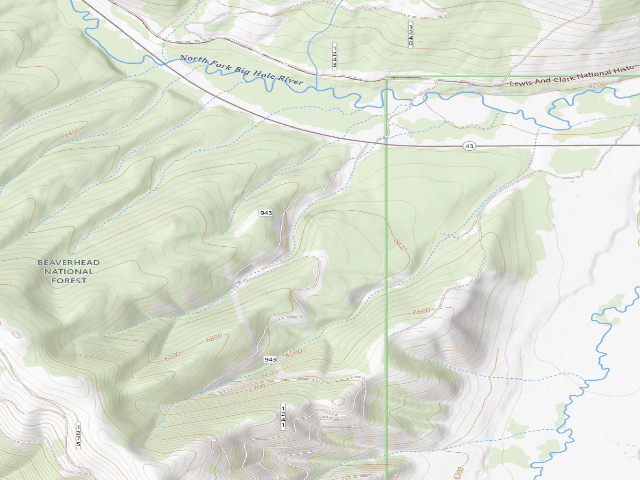 USGS topographic map of Bitteroot Flowers