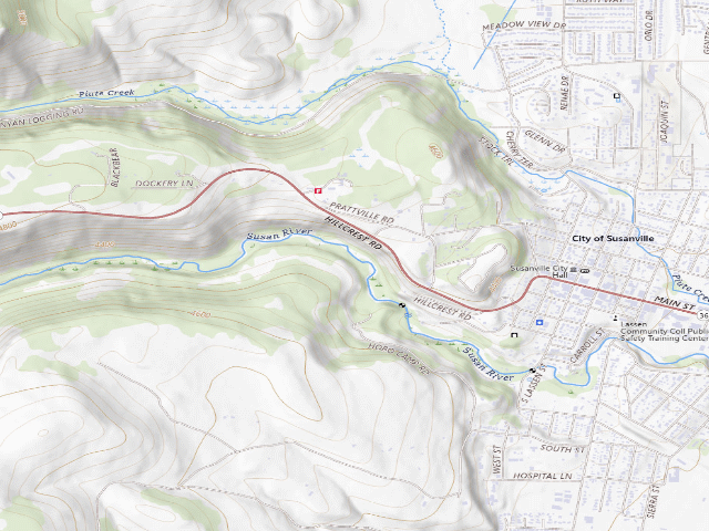 USGS topographic map of Bizz Johnson National Recreation Trail