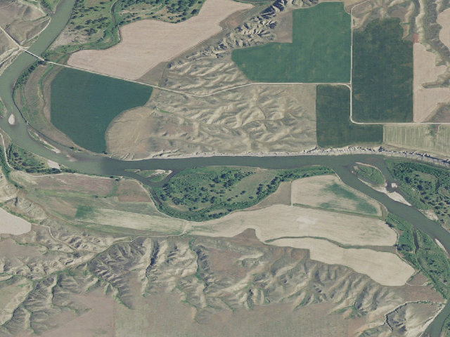 Aerial image of Black Bluff Rapids