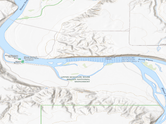USGS topographic map of Black Bluff Rapids