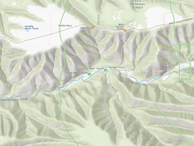 USGS topographic map of Black Canyon Campground - Lower
